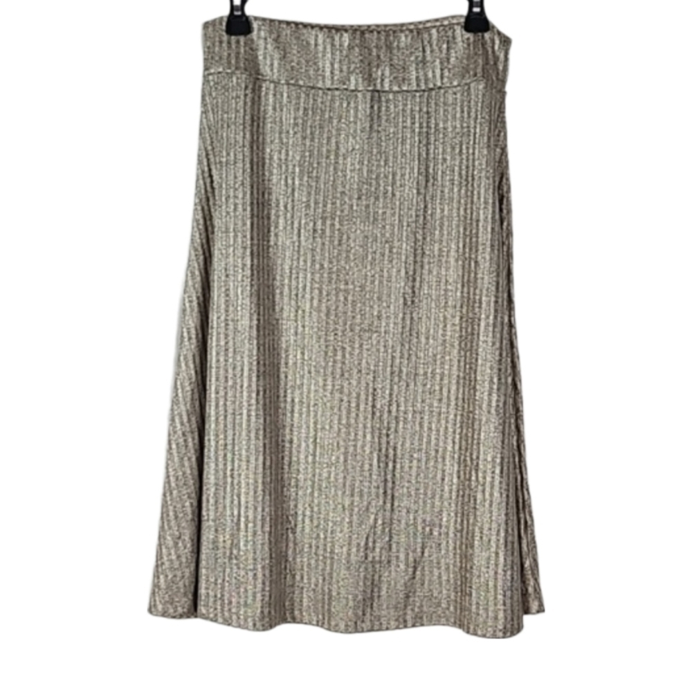 Women's Skirt Bronze Soft Gold Metallic Midi Skirt